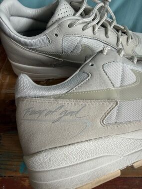 Nike Men’s White/Cream Low-Top 'Tear of God' Sneaker Size 10